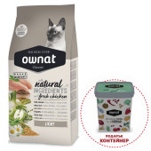 Натурална суха храна Ownat Classic Light с прясно пилешко месо, за котки предразположени към напълняване 8кг + подарък контейнер
